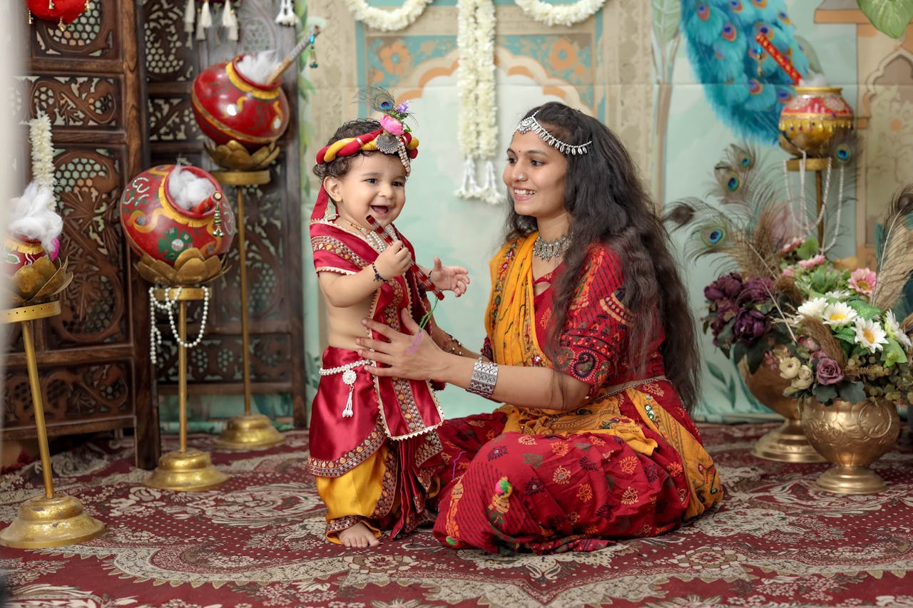 cultural-celebration-with-mother-and-child-in-traditional-attire-33157244
